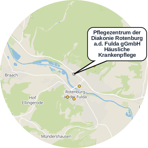 Kartenausschnitt für die Firma Pflegezentrum der Diakonie Rotenburg a.d. Fulda gGmbH Häusliche Krankenpflege
