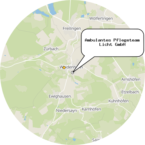 Kartenausschnitt für die Firma Ambulantes Pflegeteam Licht GmbH