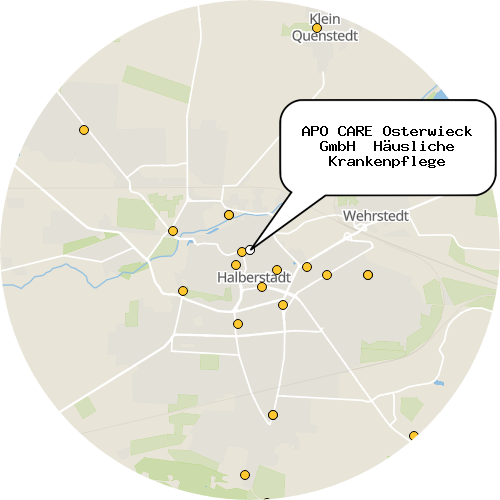 Kartenausschnitt für die Firma APO CARE Osterwieck GmbH  Häusliche Krankenpflege