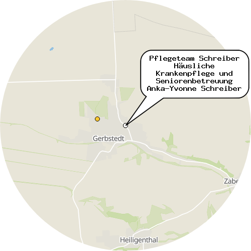 Kartenausschnitt für die Firma Pflegeteam Schreiber Häusliche Krankenpflege und Seniorenbetreuung Anka-Yvonne Schreiber