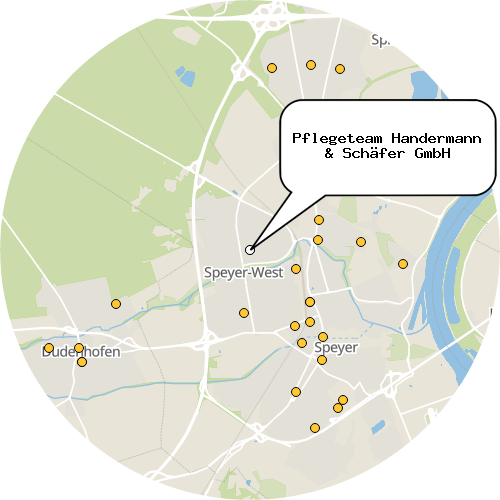 Kartenausschnitt für die Firma Pflegeteam Handermann & Schäfer GmbH