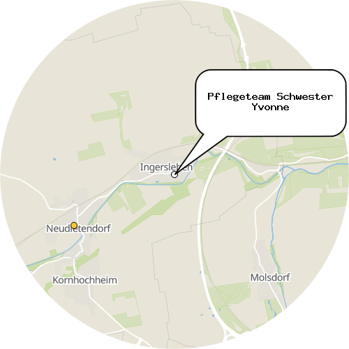 Kartenausschnitt für die Firma Pflegeteam Schwester Yvonne