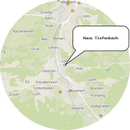 Kartenausschnitt für die Firma Haus Tiefenbach