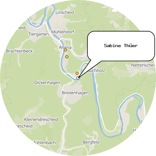 Kartenausschnitt für die Firma Sabine Thüer