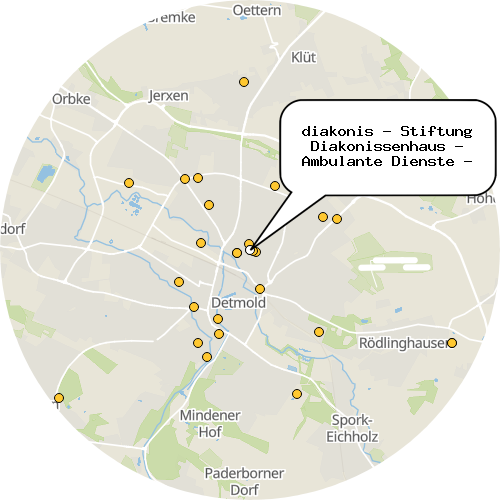 Kartenausschnitt für die Firma diakonis - Stiftung Diakonissenhaus - Ambulante Dienste -