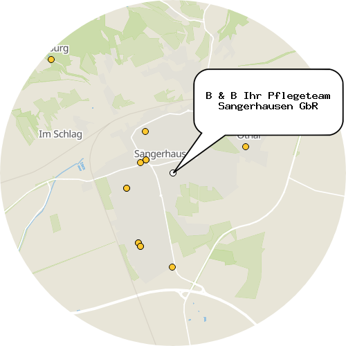 Kartenausschnitt für die Firma B & B Ihr Pflegeteam Sangerhausen GbR