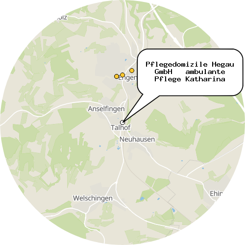 Kartenausschnitt für die Firma Pflegedomizile Hegau GmbH   ambulante Pflege Katharina