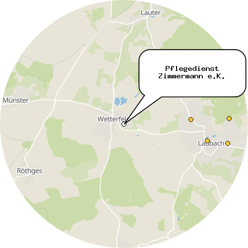 Kartenausschnitt für die Firma Pflegedienst Zimmermann e.K.