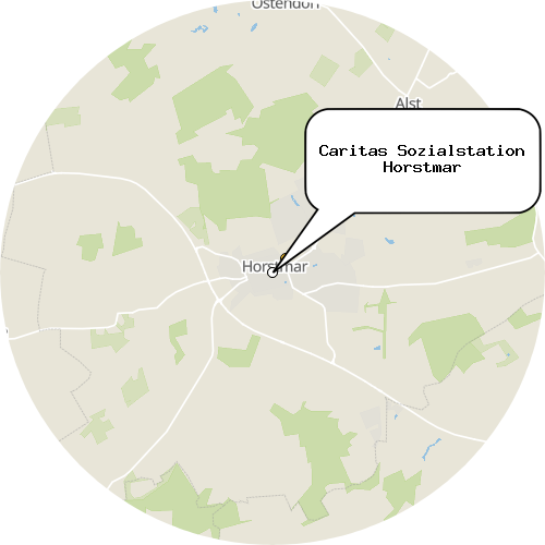 Kartenausschnitt für die Firma Caritas Sozialstation Horstmar