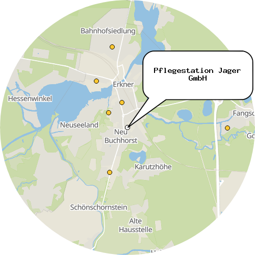 Kartenausschnitt für die Firma Pflegestation Jager GmbH