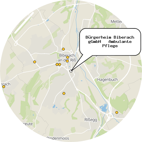 Kartenausschnitt für die Firma Bürgerheim Biberach gGmbH   Ambulante Pflege