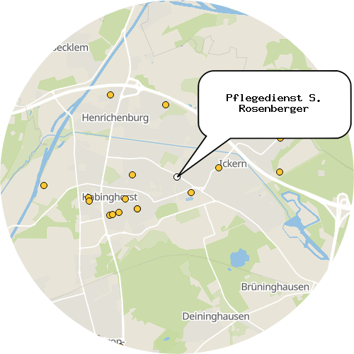 Kartenausschnitt für die Firma Pflegedienst S. Rosenberger
