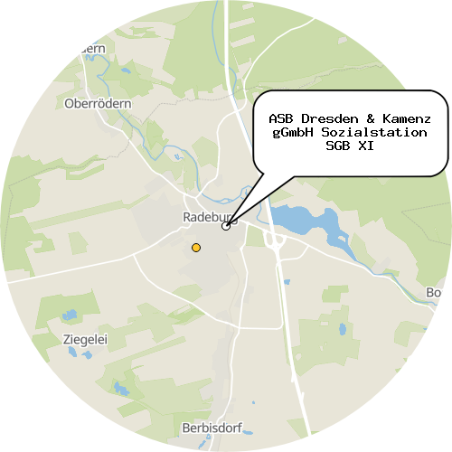 Kartenausschnitt für die Firma ASB Dresden & Kamenz gGmbH Sozialstation SGB XI