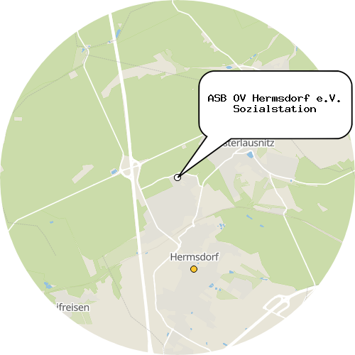 Kartenausschnitt für die Firma ASB OV Hermsdorf e.V. Sozialstation