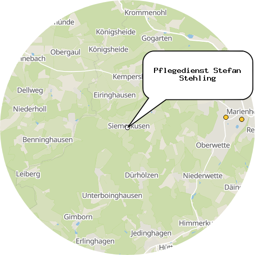 Kartenausschnitt für die Firma Pflegedienst Stefan Stehling
