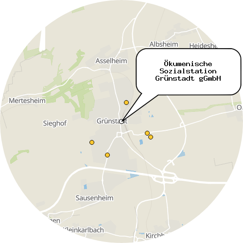 Kartenausschnitt für die Firma Ökumenische Sozialstation Grünstadt gGmbH
