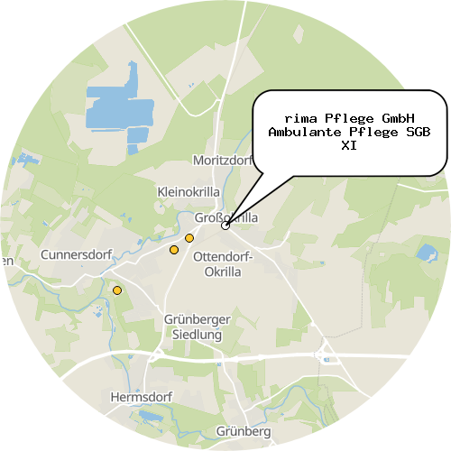 Kartenausschnitt für die Firma rima Pflege GmbH Ambulante Pflege SGB XI