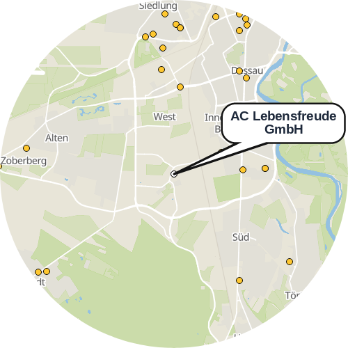 Kartenausschnitt für die Firma AC Lebensfreude GmbH