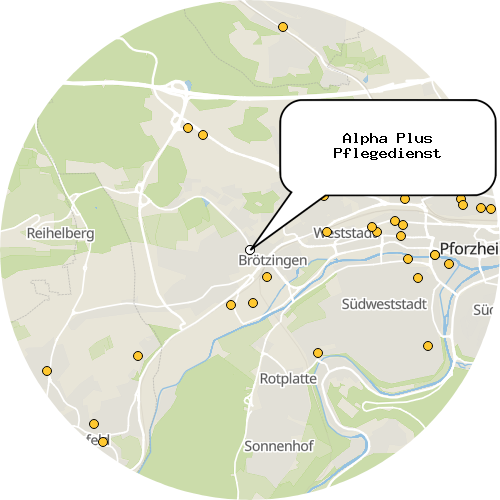 Kartenausschnitt für die Firma Alpha Plus Pflegedienst