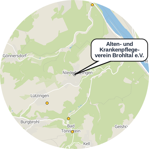 Kartenausschnitt für die Firma Alten- und Krankenpflege- verein Brohltal e.V.