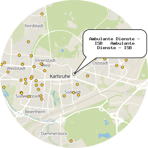 Kartenausschnitt für die Firma Ambulante Dienste - ISB   Ambulante Dienste - ISB