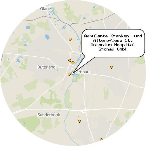 Kartenausschnitt für die Firma Ambulante Kranken- und Altenpflege St. Antonius Hospital Gronau GmbH
