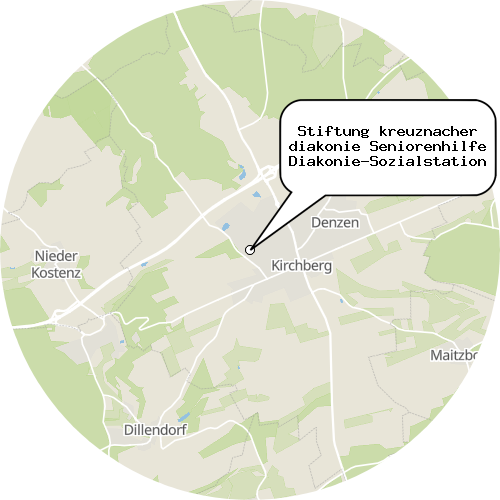 Kartenausschnitt für die Firma Stiftung kreuznacher diakonie Seniorenhilfe Diakonie-Sozialstation