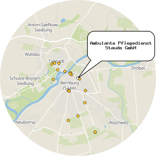 Kartenausschnitt für die Firma Ambulante Pflegedienst Staude GmbH