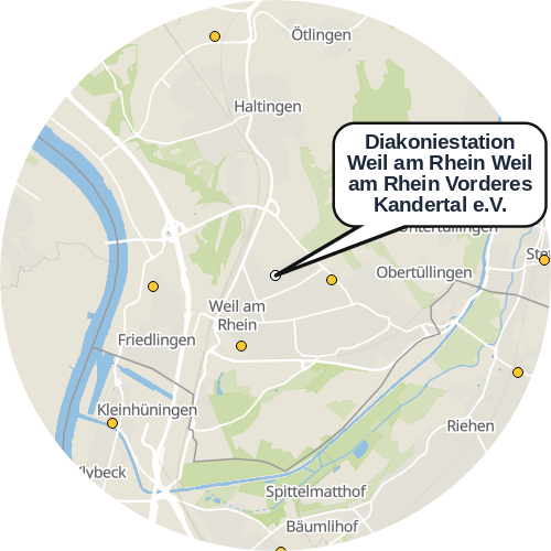 Kartenausschnitt für die Firma Diakoniestation Weil am Rhein Weil am Rhein Vorderes Kandertal e.V.