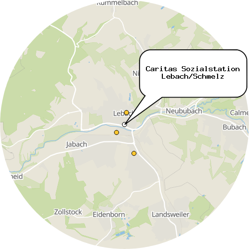 Kartenausschnitt für die Firma Caritas Sozialstation Lebach/Schmelz