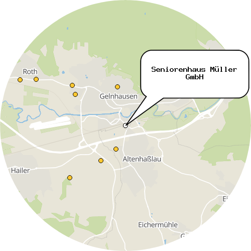 Kartenausschnitt für die Firma Seniorenhaus Müller GmbH