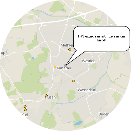 Kartenausschnitt für die Firma Pflegedienst Lazarus GmbH