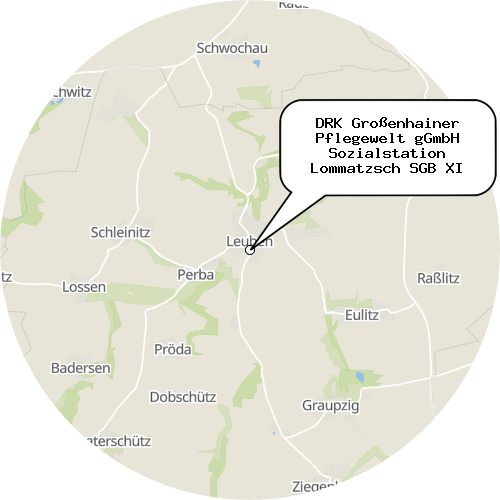 Kartenausschnitt für die Firma DRK Großenhainer Pflegewelt gGmbH Sozialstation Lommatzsch SGB XI
