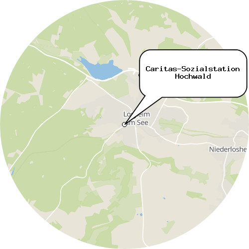Kartenausschnitt für die Firma Caritas-Sozialstation Hochwald