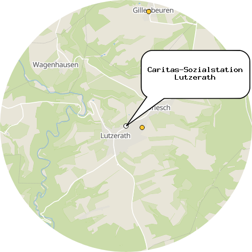 Kartenausschnitt für die Firma Caritas-Sozialstation Lutzerath