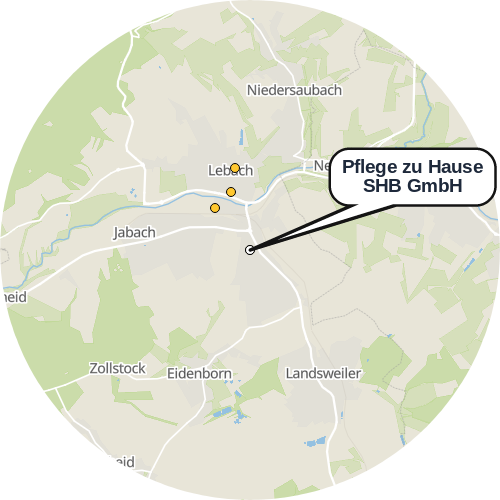 Kartenausschnitt für die Firma Pflege zu Hause SHB GmbH