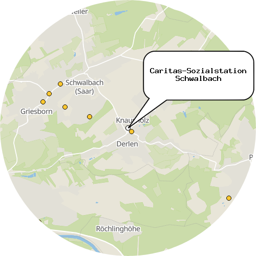 Kartenausschnitt für die Firma Caritas-Sozialstation Schwalbach