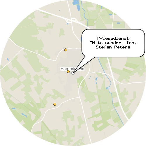Kartenausschnitt für die Firma Pflegedienst "Miteinander" Inh. Stefan Peters