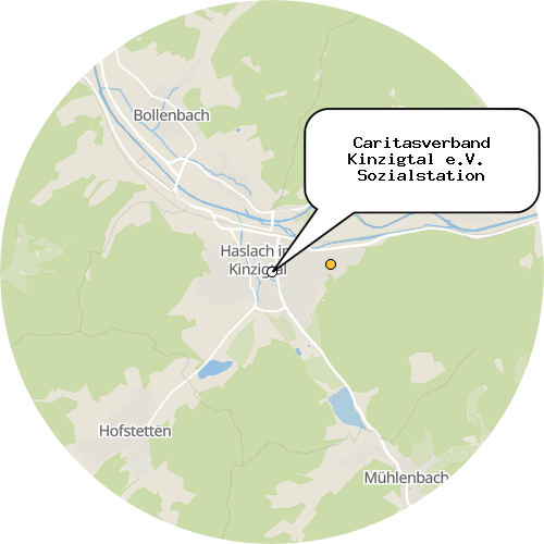 Kartenausschnitt für die Firma Caritasverband Kinzigtal e.V.  Sozialstation