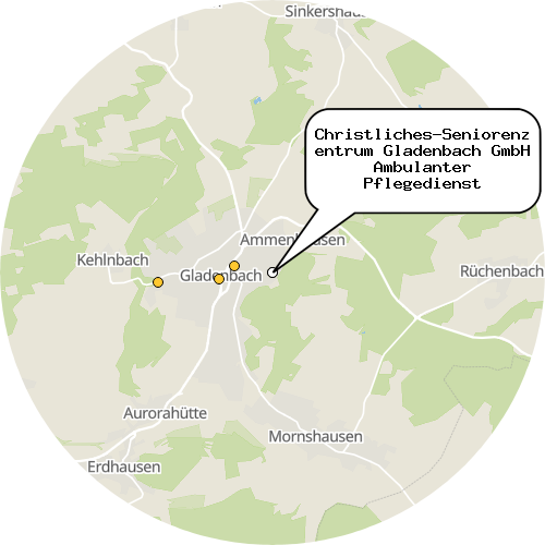 Kartenausschnitt für die Firma Christliches-Seniorenzentrum Gladenbach GmbH Ambulanter Pflegedienst