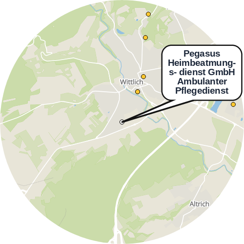 Kartenausschnitt für die Firma Pegasus Heimbeatmungs- dienst GmbH Ambulanter Pflegedienst