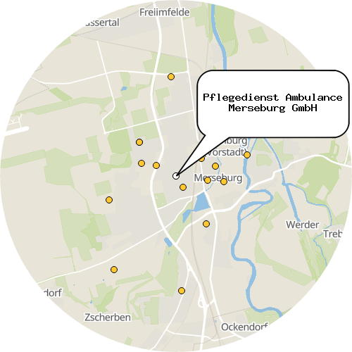 Kartenausschnitt für die Firma Pflegedienst Ambulance Merseburg GmbH