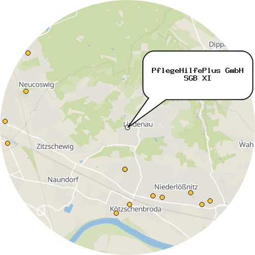 Kartenausschnitt für die Firma PflegeHilfePlus GmbH SGB XI