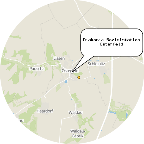 Kartenausschnitt für die Firma Diakonie-Sozialstation Osterfeld