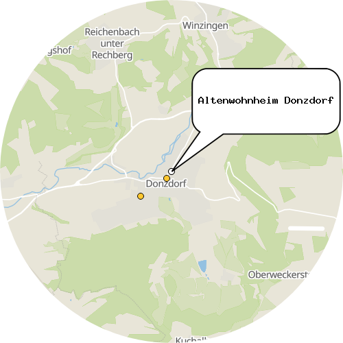 Kartenausschnitt für die Firma Altenwohnheim Donzdorf