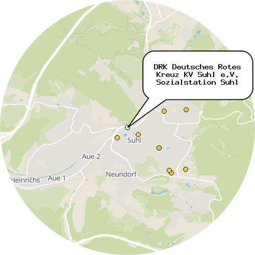 Kartenausschnitt für die Firma DRK Deutsches Rotes Kreuz KV Suhl e.V. Sozialstation Suhl