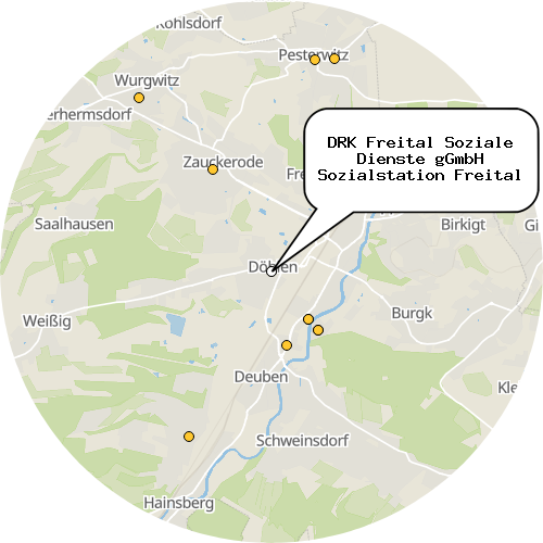Kartenausschnitt für die Firma DRK Freital Soziale Dienste gGmbH Sozialstation Freital