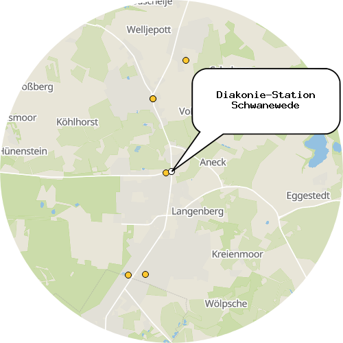 Kartenausschnitt für die Firma Diakonie-Station Schwanewede