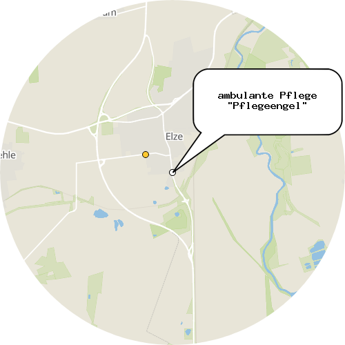 Kartenausschnitt für die Firma ambulante Pflege "Pflegeengel"
