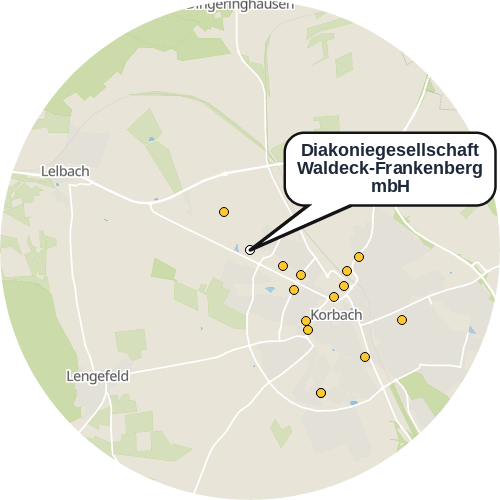 Kartenausschnitt für die Firma Diakoniegesellschaft Waldeck-Frankenberg mbH